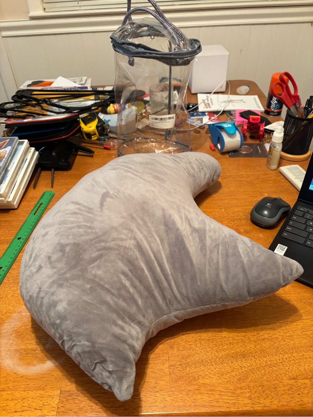 Shoulder and Rotator Cuff Surgery Crescent Support Pillow Gray